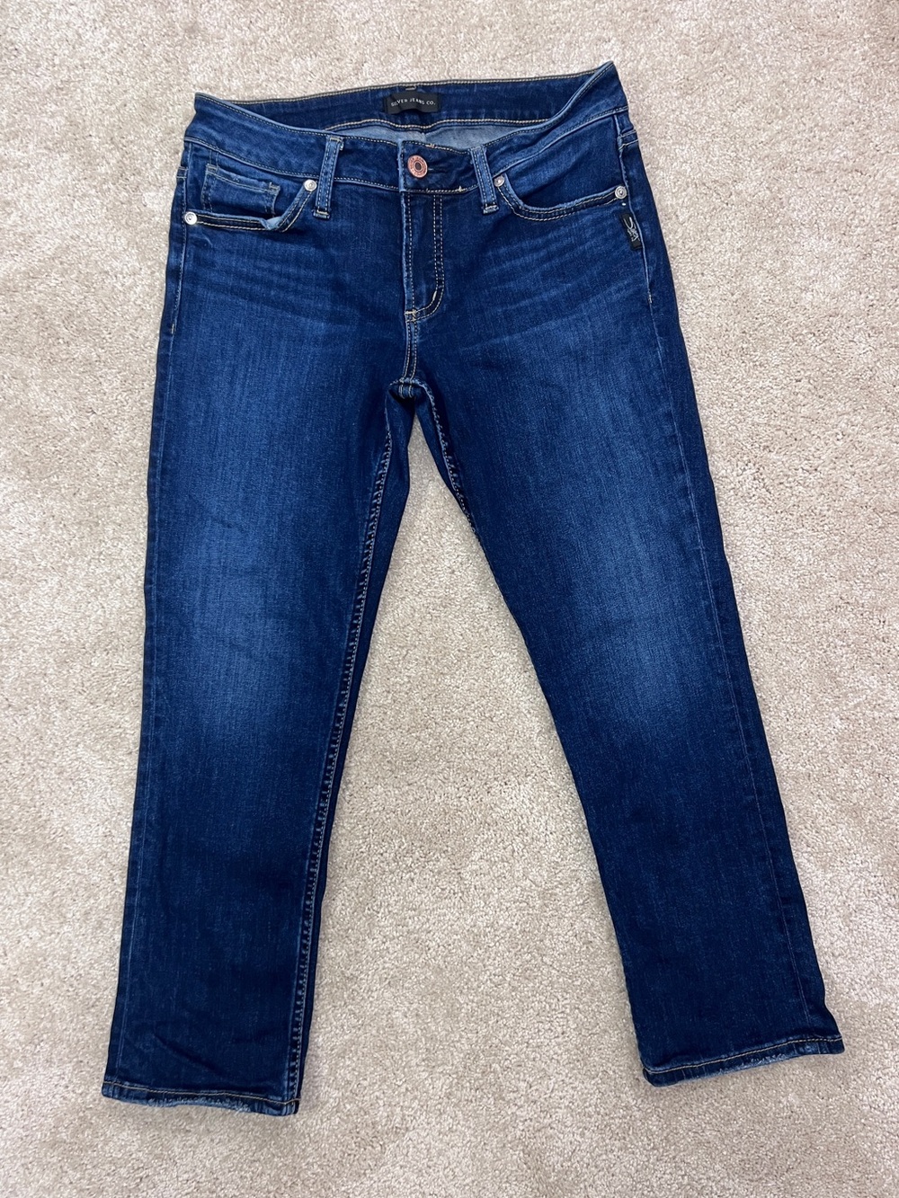 Silver Jeans Suki Capri Sz 29 Dark Wash